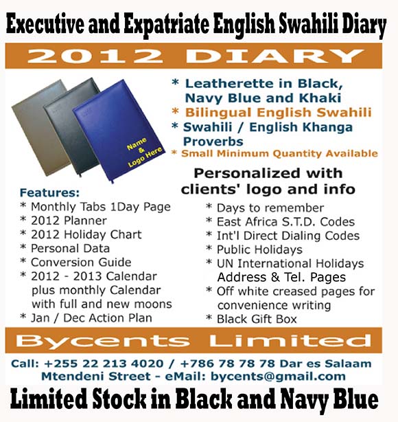Executive and Expatriate English Swahili Diary