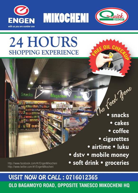 Enjoy Your 24 Hour Shopping Experience @ Engen Mikocheni