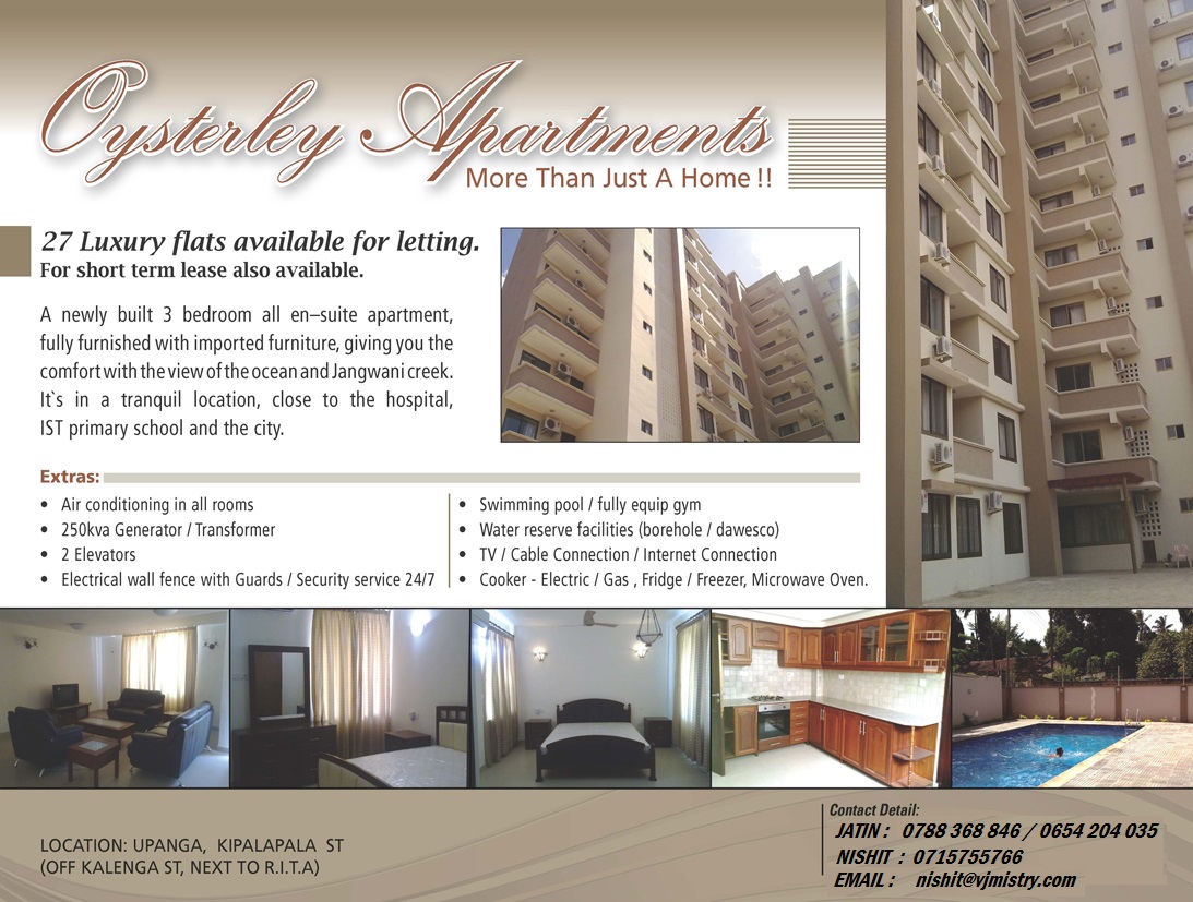 27 Luxury Flats available for letting