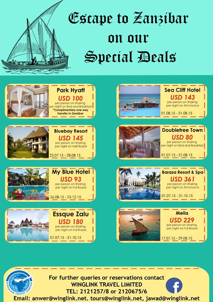 Escape to Zanzibar on our Special Deals