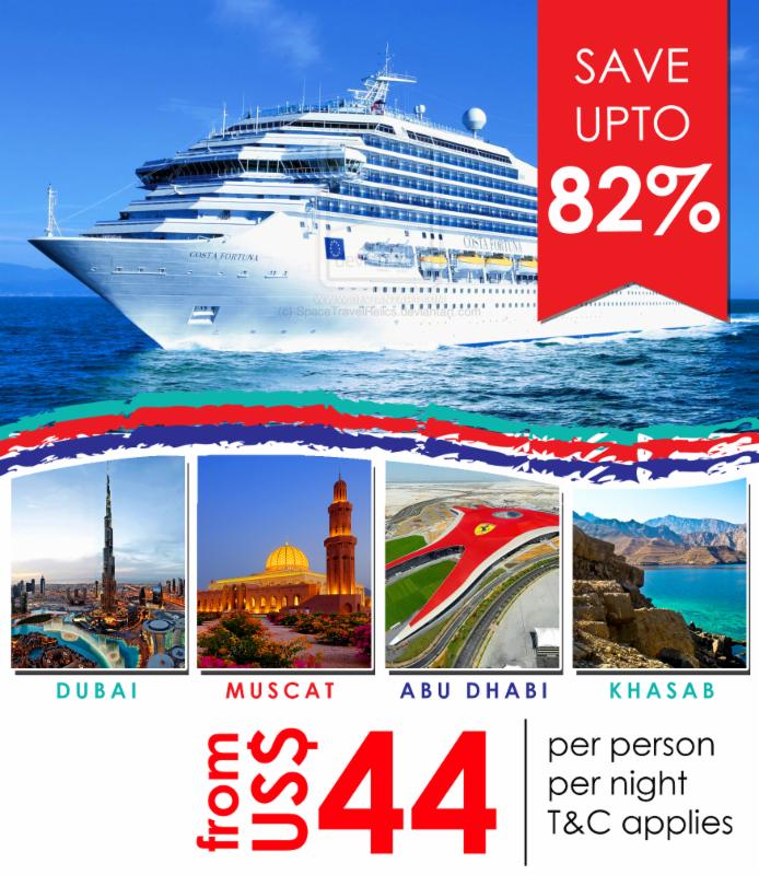 Save upto 82% on Middle East Sailings