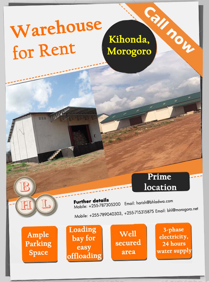 Warehouse for Rent at Kihonda Morogoro