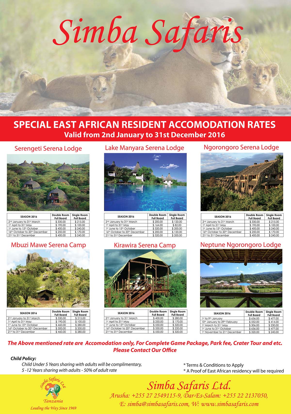 Special East African Resident Accommodation Rates
