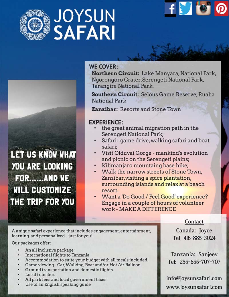 We will customize the trip for you