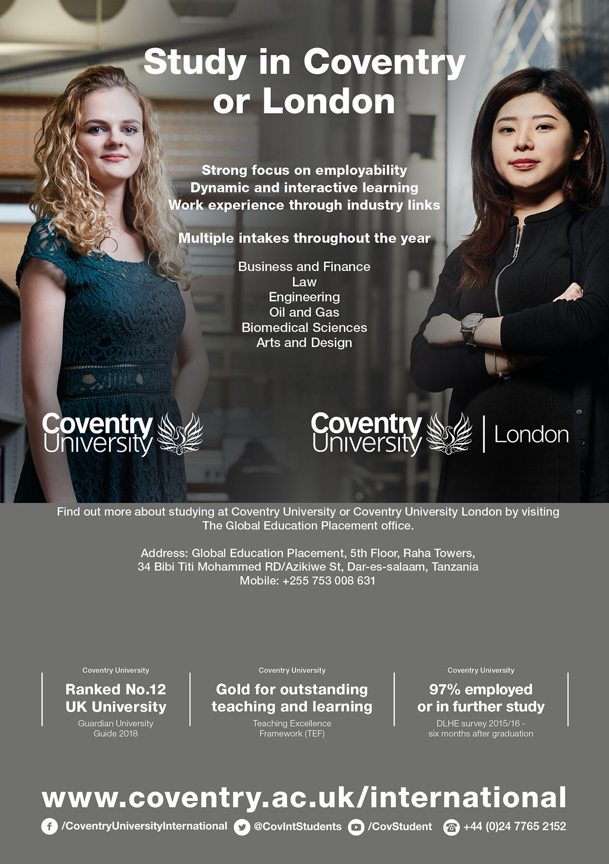 Study in Coventry or London
