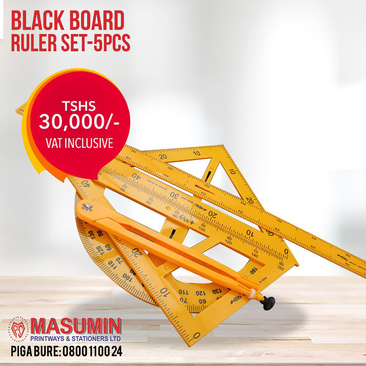 Black Board Ruler Set