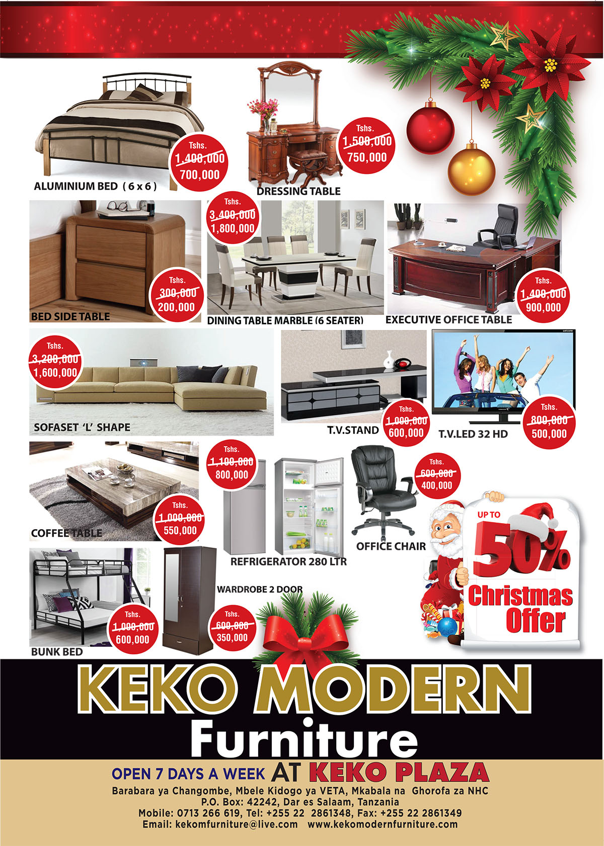 Christmas Discounts on a wide range of Furniture and Appliances