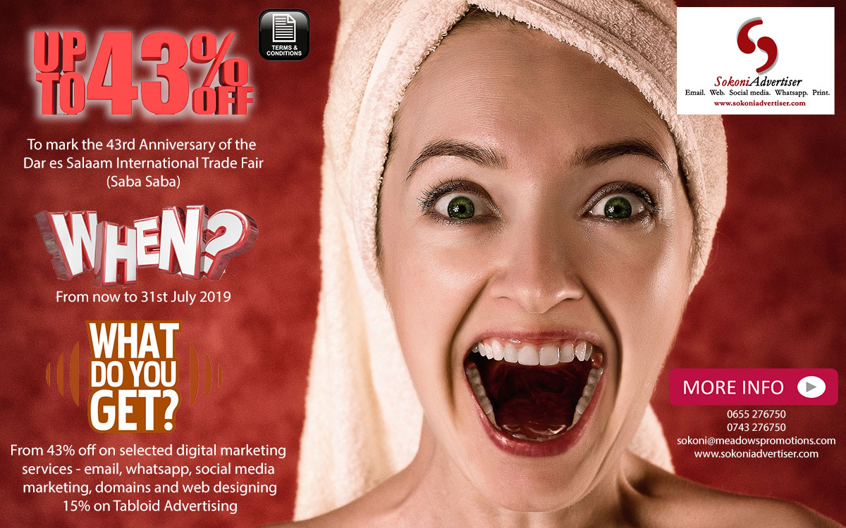 Upto 43% off – Saba Saba Advertising Offer