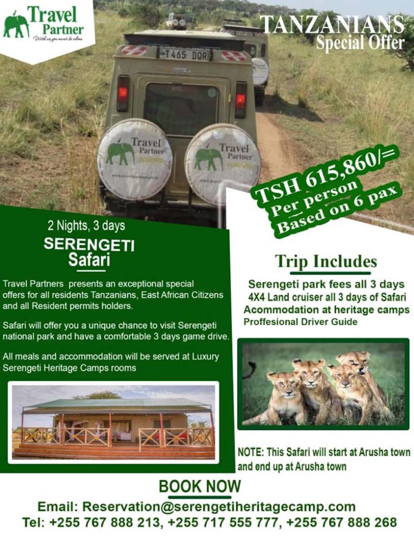 Serengeti Special rates for Tanzanians