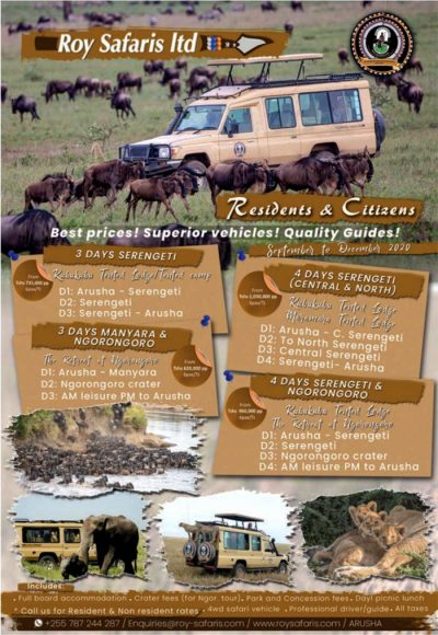 Roy Safaris Residents & Citizens offer