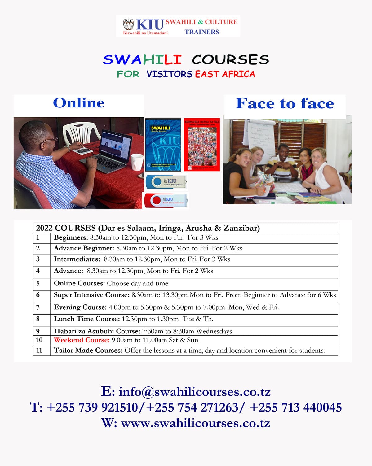 Swahili Courses for visitors to Tanzania