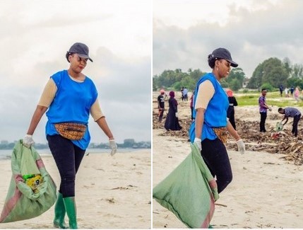 Sarah Pima joins Mikocheni beach clean-up