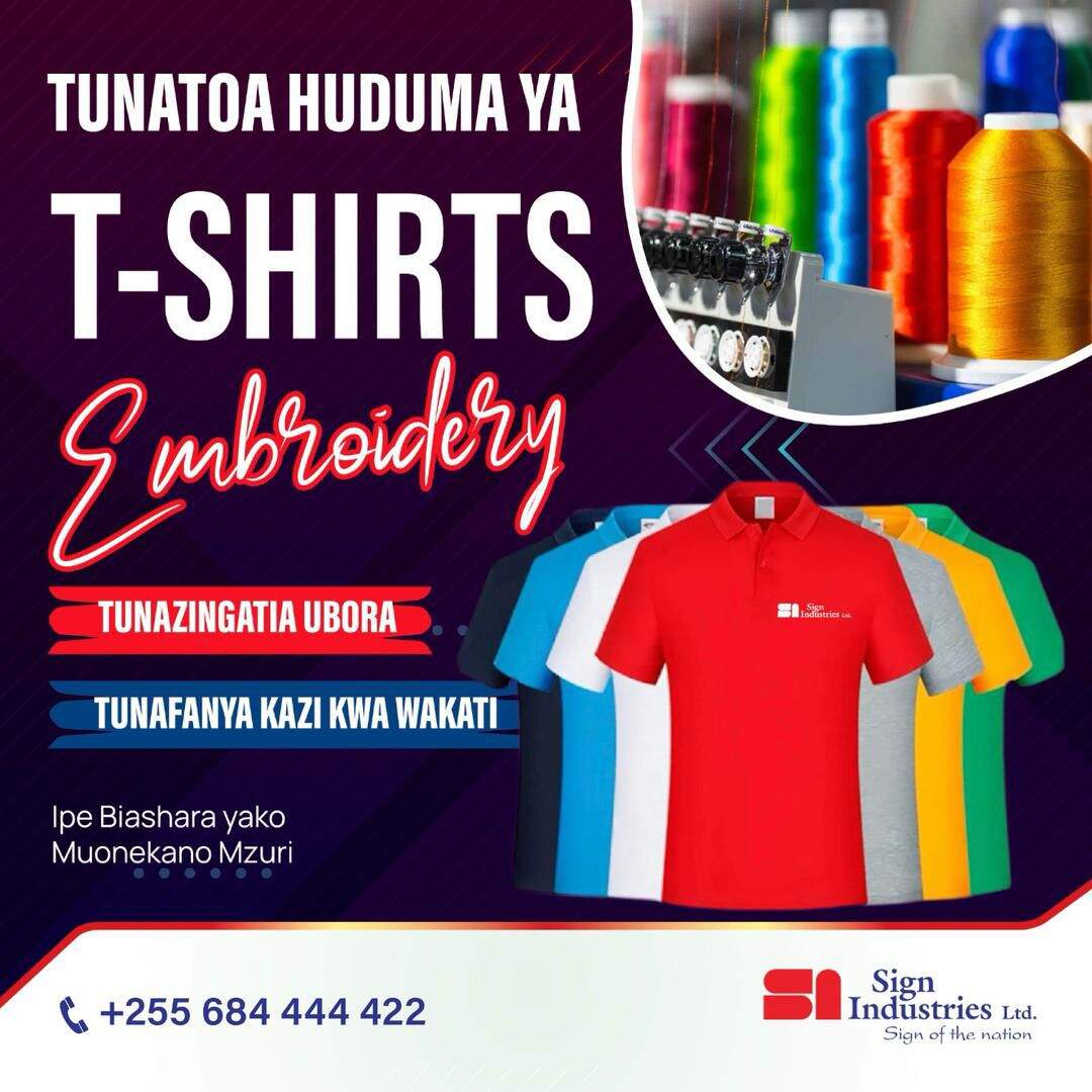 Gundua Suluhisho la T-Shirt zenye Embroidery