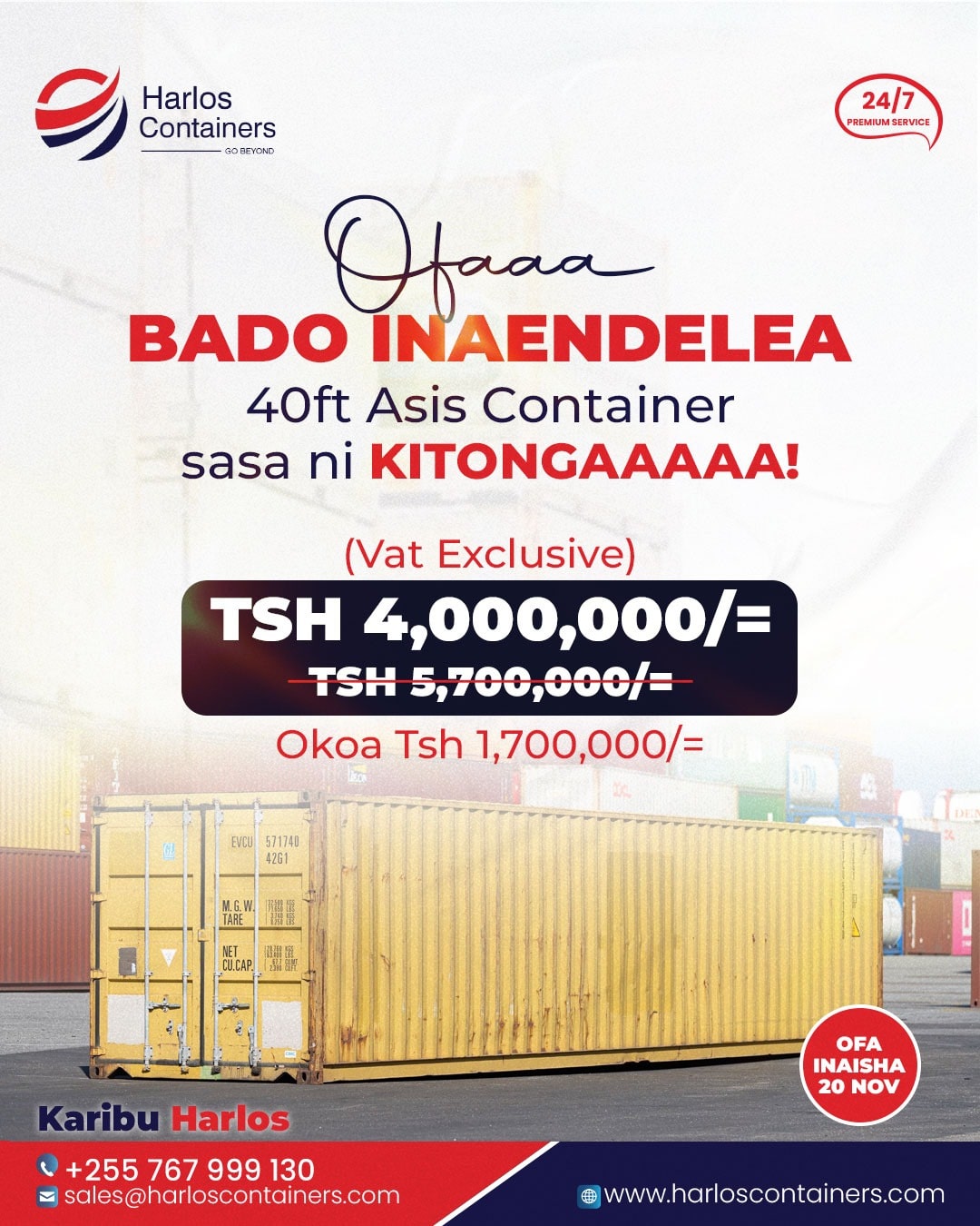 Chukua Ofa ya Kontena 40ft kabla Haijaisha