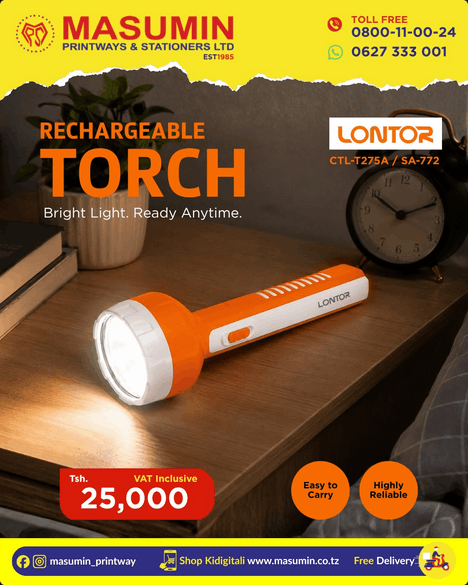 Brighten Your World with Lontor Rechargeable Torch